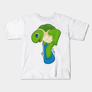 Turtle Snowboard Winter sports Kids T-Shirt